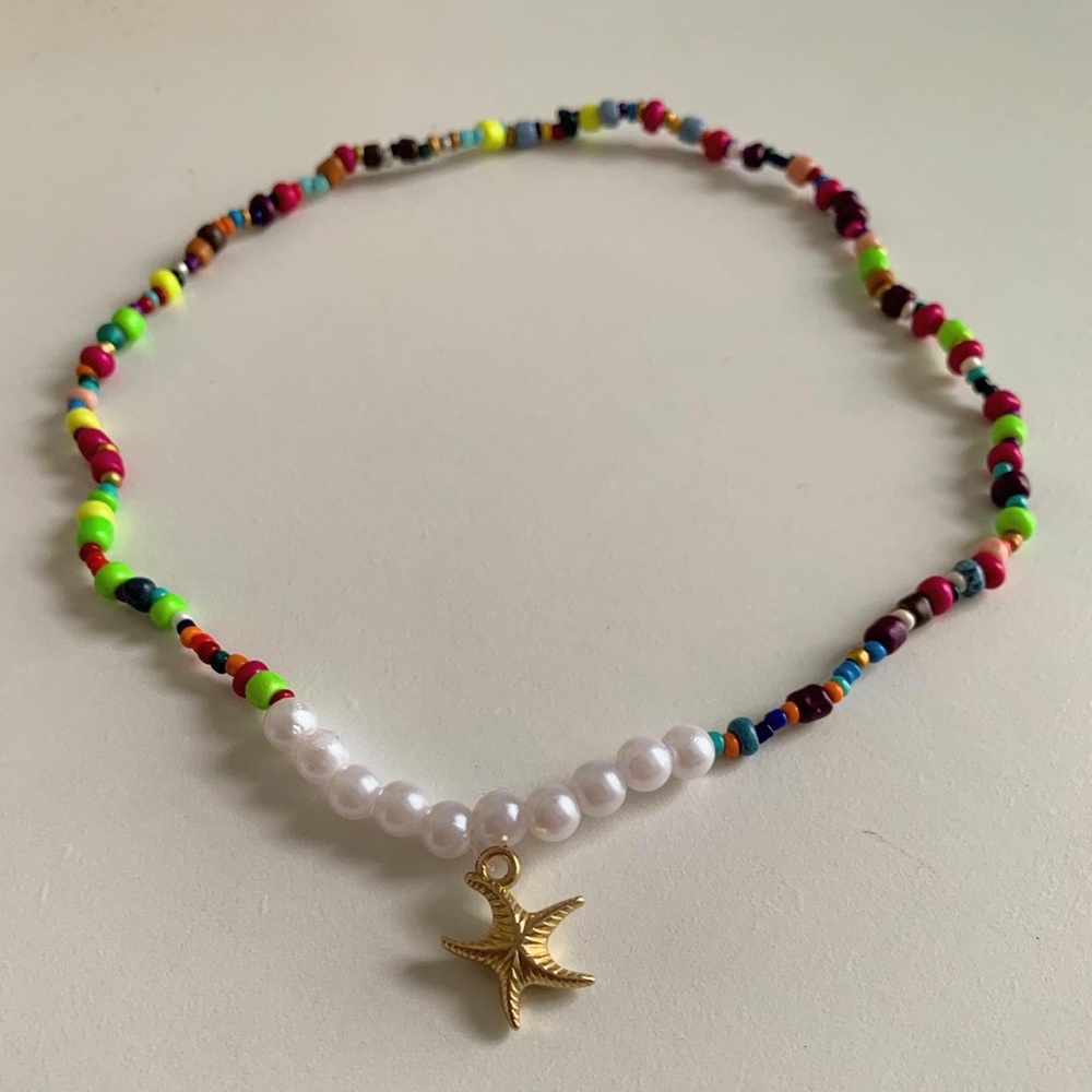 rainbow pearl necklace